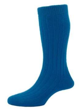 Chaussettes couleur turquoise 85% cachemire Pantherella