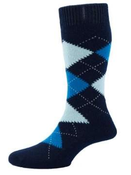 Chaussettes Pantherella beaulieu bleu 85% cachemire