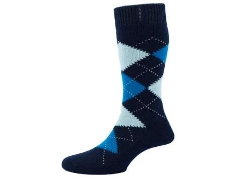 Chaussettes Pantherella beaulieu bleu 85% cachemire