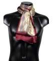 Foulard en soie bordeaux et beige